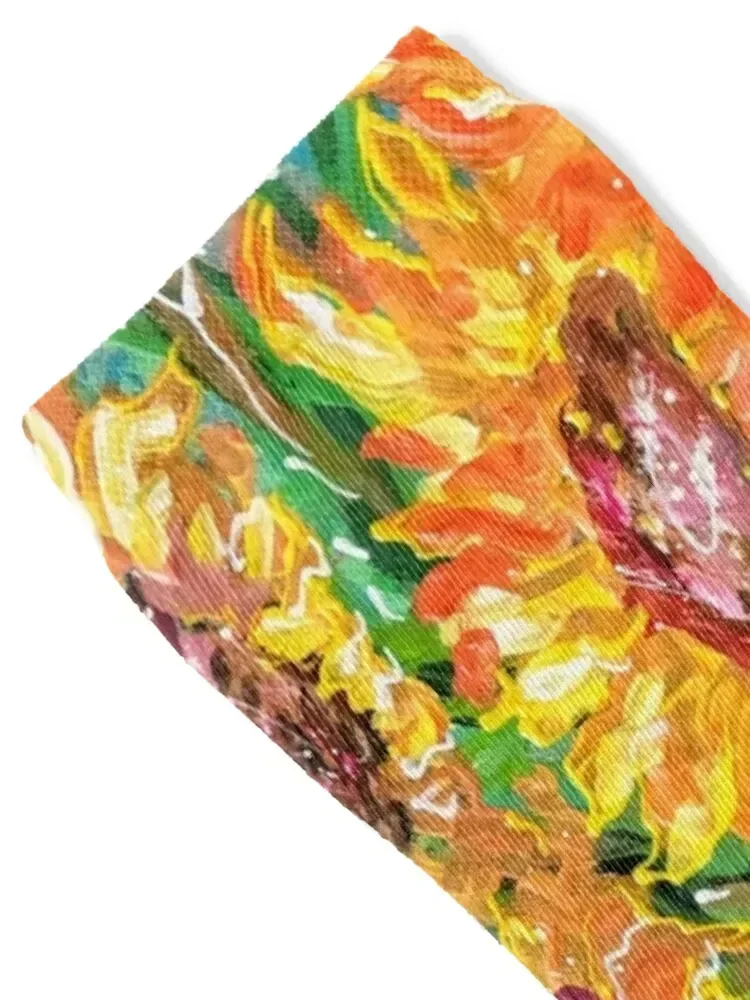 Sunflowers in a pretty Vse - Original Art by Francesca Socks cute cycling winter thermal Non-slip Women Socks Men's