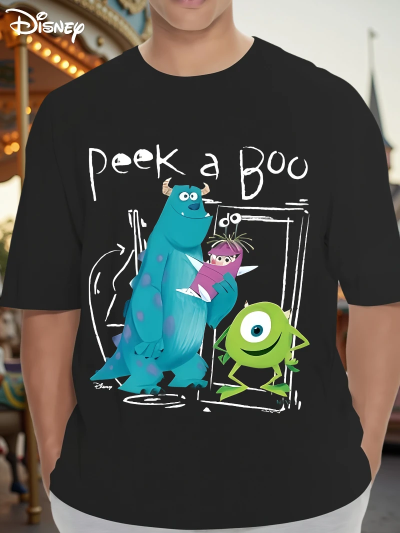 تي شيرت ديزني مونسترز، إنك. مايك وسولي للرجال - نمط مفتاح سولي والأزرق، شعار جامعة مايك ووزوفسكي وحوش