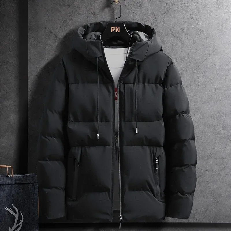 2024 Winter Hooded Parka Jacket Men Thick Cotton Padded Coat Mens Casual Outwear Clothing Jackets Thicken Warm Puffer Jacket Men