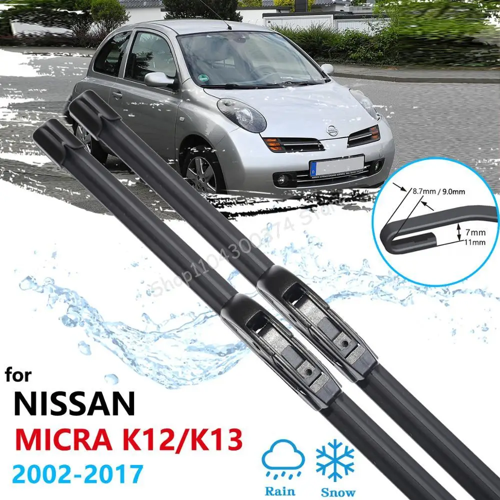 

Car Wiper Blades for Nissan Micra K12 K13 2002~2017 Front Windscreen Wipers Car Accessories 2003 2004 2010 2011 2014 2015 2016