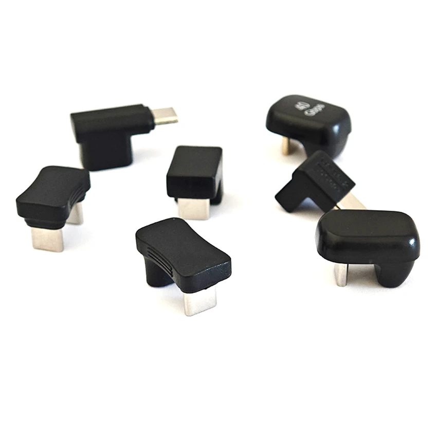 L‑Shape U-Shaped Type‑C Male To Type‑C Female Adapter Dual Port Elbow USB‑C Angle Connector Multiple Styles Male to Male