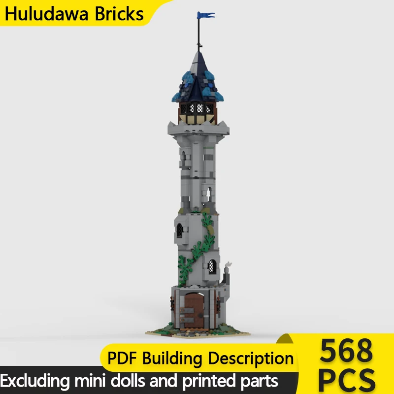 

Средневековый замок, модель MOC, строительные кирпичи, защитная высокая башня, модульная технология, детские праздничные подарки, сборные игрушки, костюм