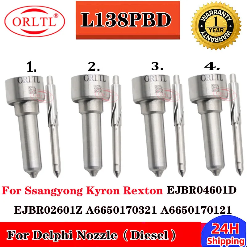 

4PCS EJBR04601D A6650170121 EJBR02601Z 6650170321 Diesel Repair Kits Nozzle L138PBD L138PRD for SsangYong Rexton 2.7 XDI 163