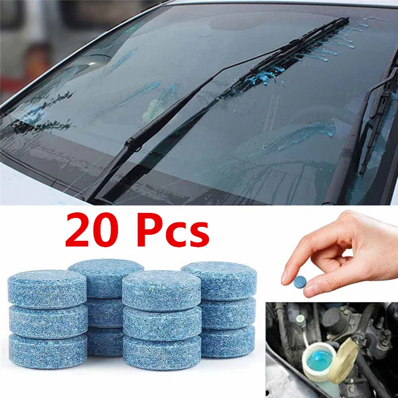 20pcs Car Windshield Cleaner Car Effervescent Tablets Glass Water Solid Cleaner Universal Automobile Accessories Spray Cleaner