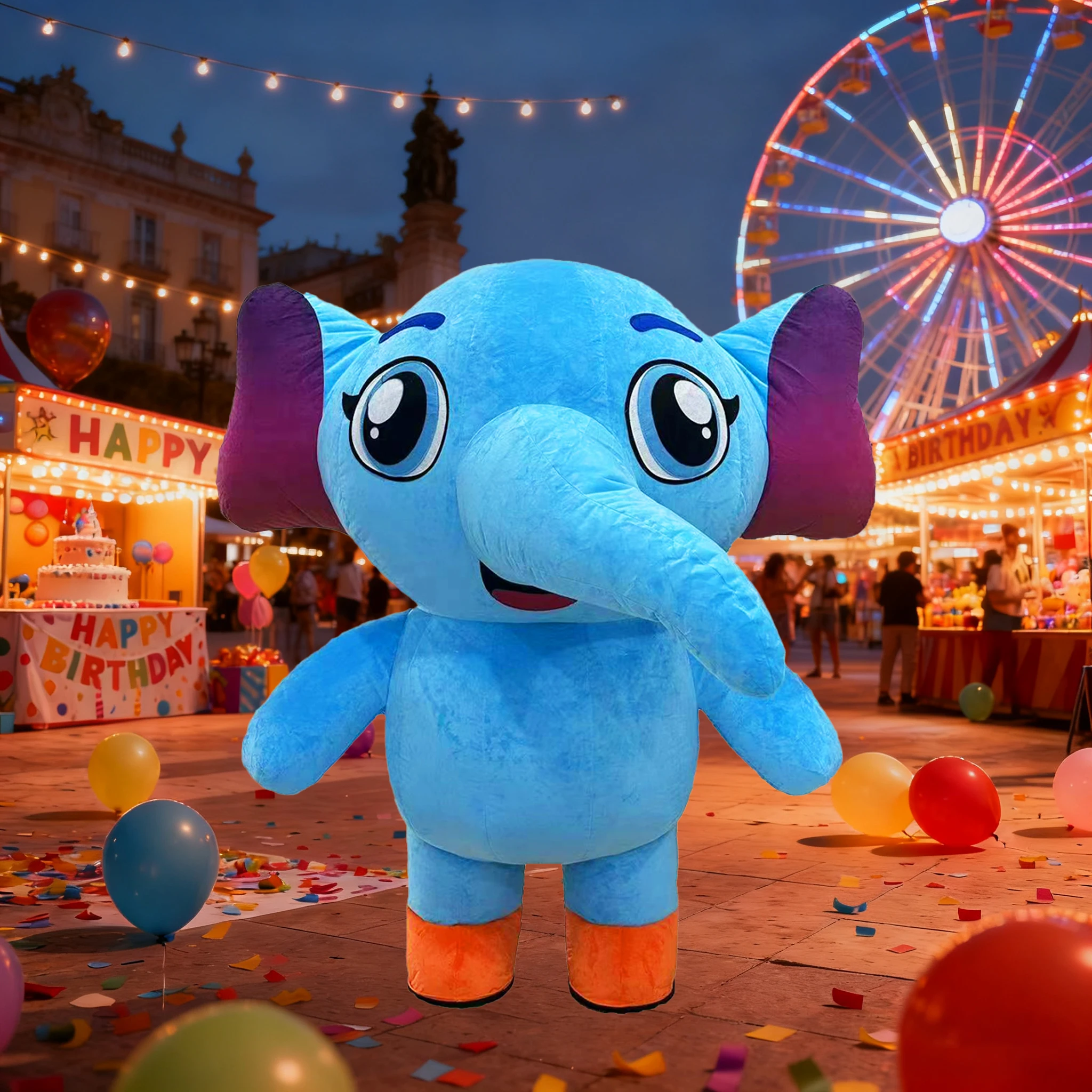 

Надувной плюшевый костюм слона, талисман для взрослых, косплей, животное, комплект для дня рождения, Хэллоуина, вечеринки