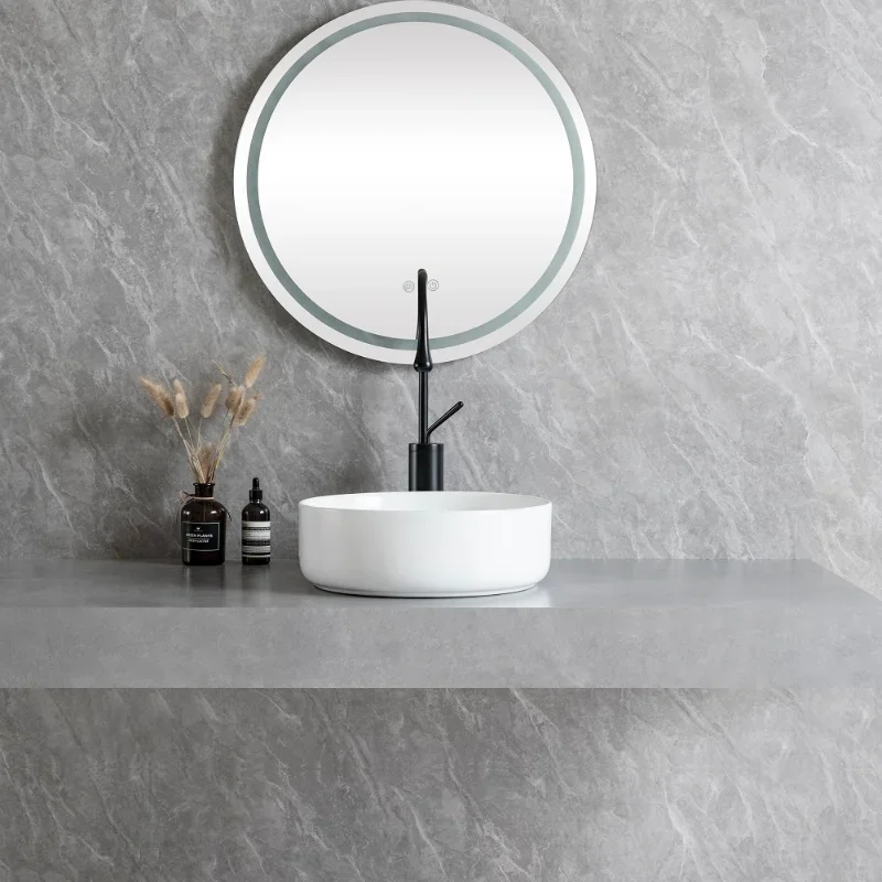 Round Bathroom Counter Basin Sink Counter White Ceramic Bathroom Vanity Sink Bathroom Bathroom Decoration