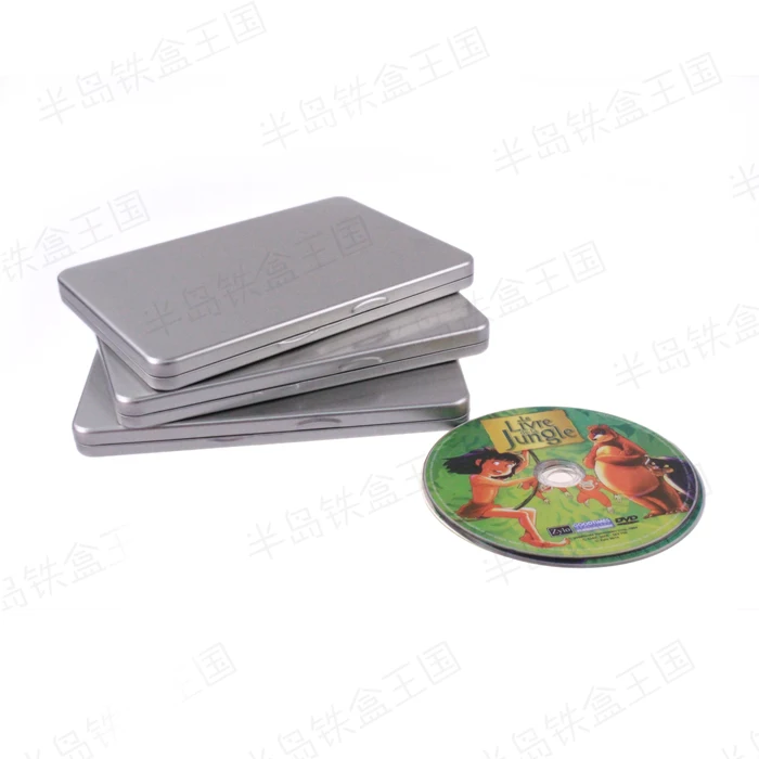 190X135X16mm Rectangle silver tin box for CD &DVD disk.