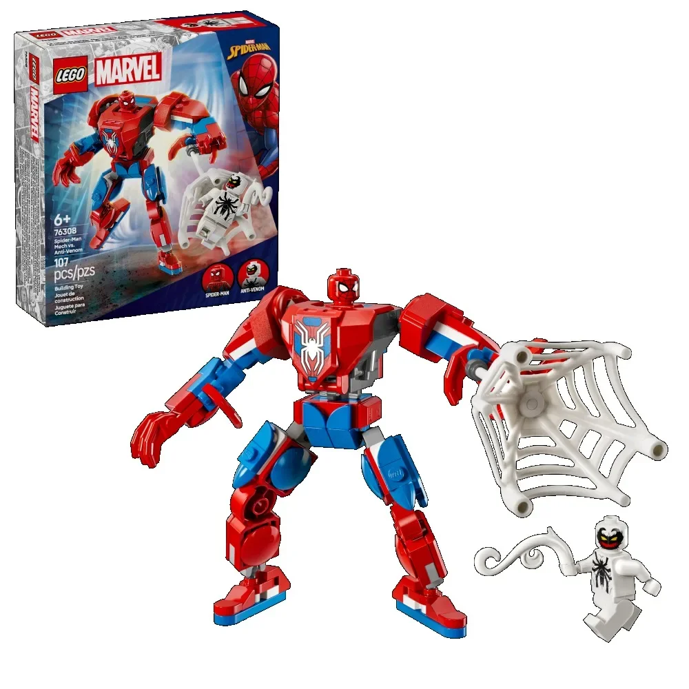 

LEGO® 76308 Marvel Spider-Man Mech Vs. Anti-Venom Buildable Toy for Kids Boys and Girls Aged 6 and Up 107 Pieces Birthday Gift