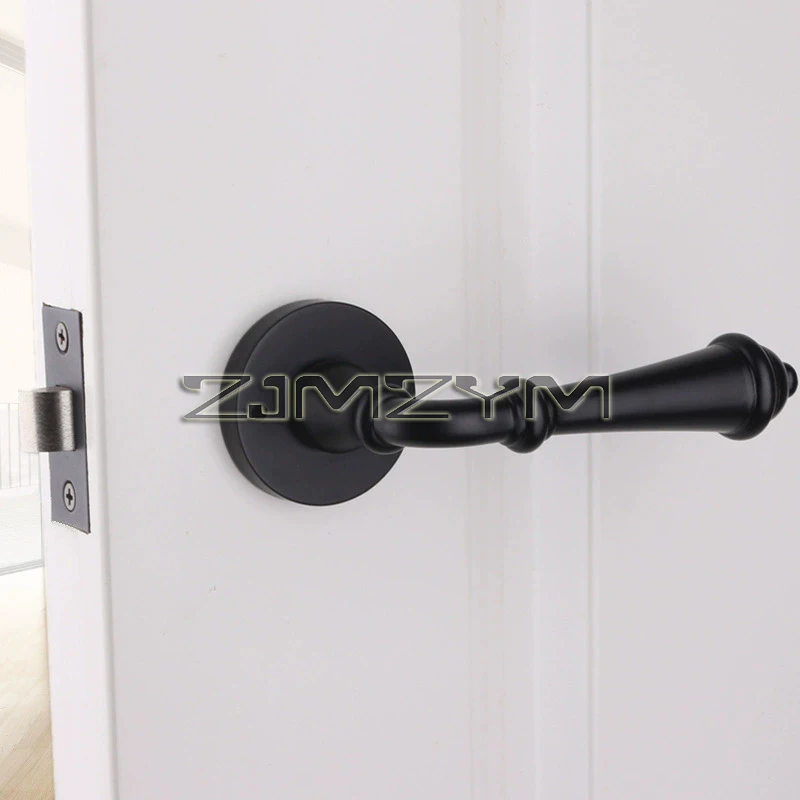 قفل باب غرفة النوم الداخلي غرفة الذهب المنزل مقبض الباب الخشبي سبليت الجسم كتم شفط مغناطيسي قفل باب الغرفة الفرنسية الرجعية #6