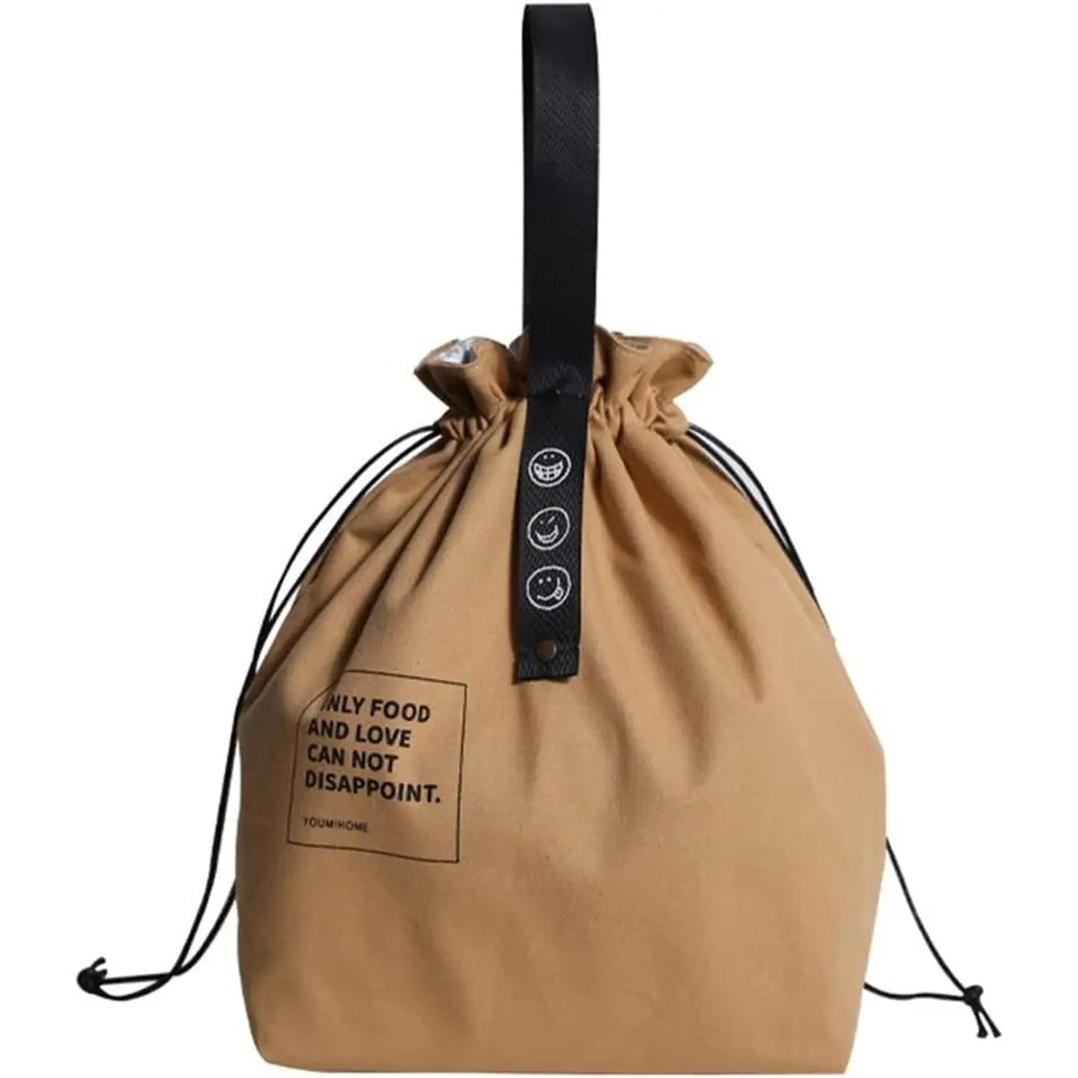 A902K Canvas Drawstring Lunch Bag, Insulated Lunch Bag, Reusable Lunch Bag-Perfect for Work, Picnics, and Travel SUMMER