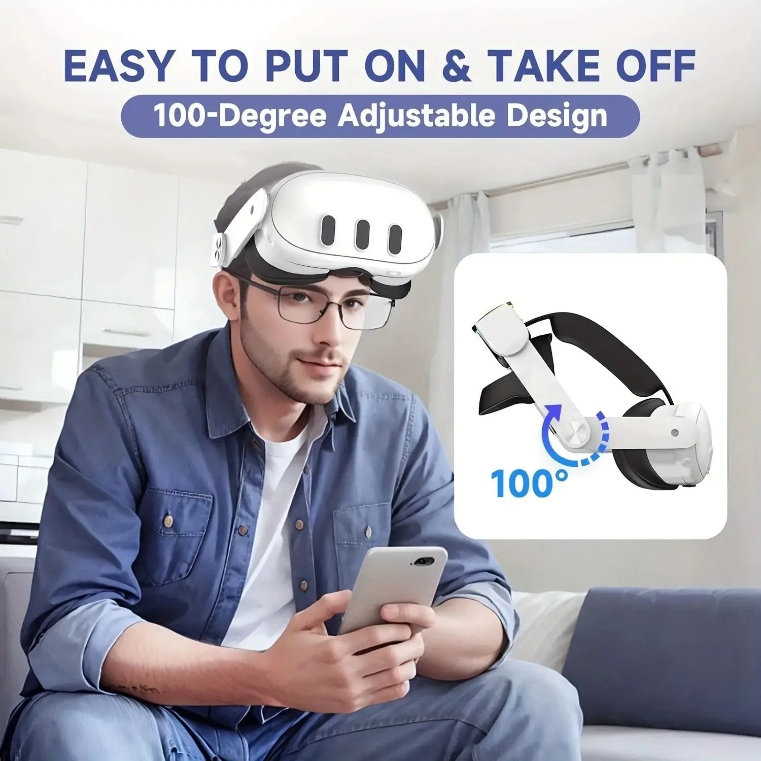 Battery Head Strap 10000mAh For Meta Quest 3 Elite Strap Replacement 18W Fast Charging Extend VR Playtime For Quest3 Accessories