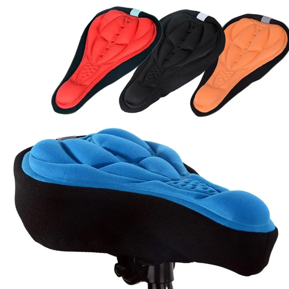 

Mountain Bike Cycling Thickened Extra Comfort&Soft Colors Pad 3D Silicone Gel Saddle Seat 4 Cushion Cover Bicycle D3K9