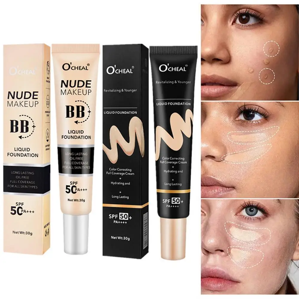 Wasserdichte Öl kontrolle BB Creme Foundation dauerhafte aufhellende Haut feuchtigkeit spendende Abdeckung Augenringe Gesicht Primer Concealer Make-up