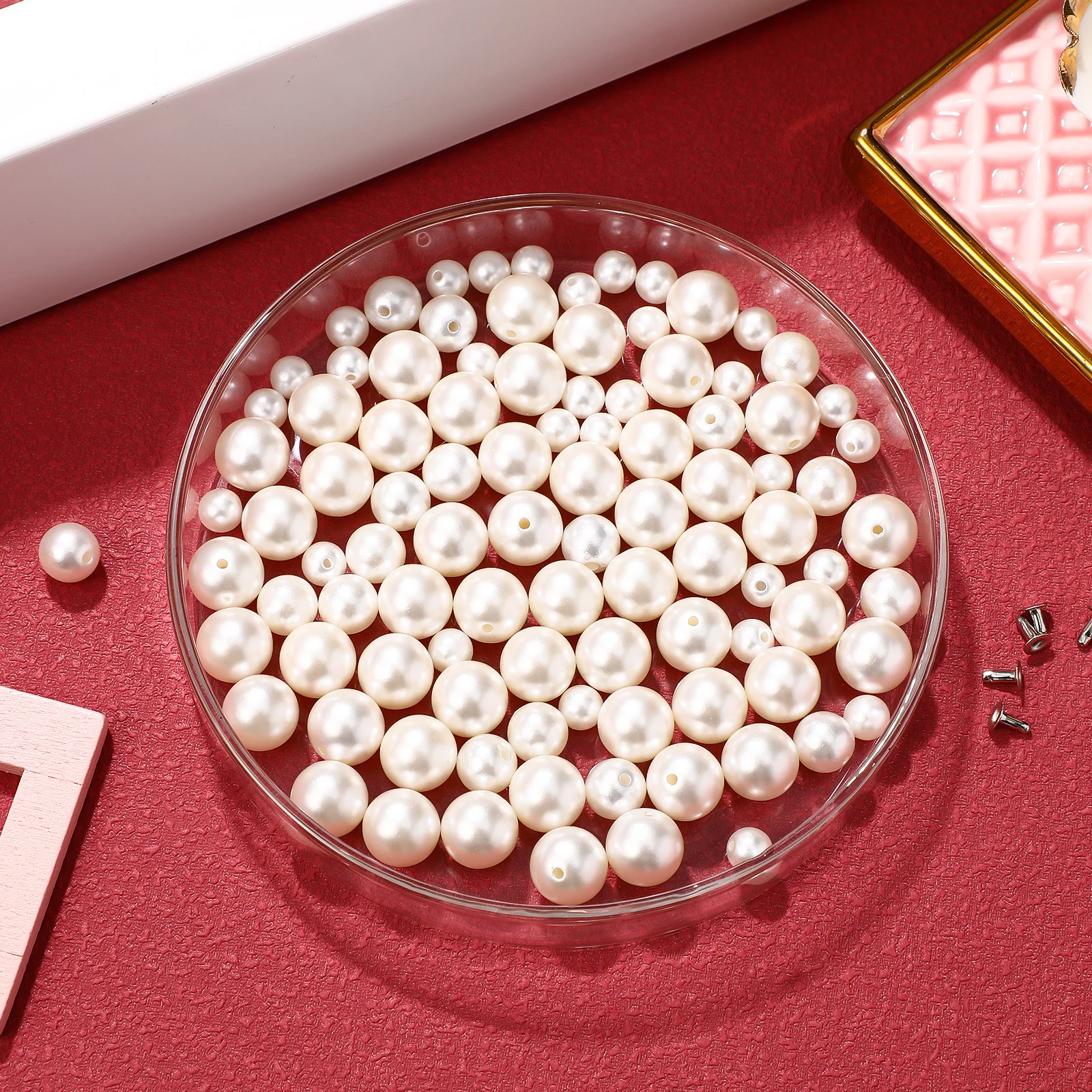 

150Pairs Faux Pearl Rivets Elegant Studs for Clothes Skirts Shoes Handbags DIY Decorative Accessories Studs for Clothing