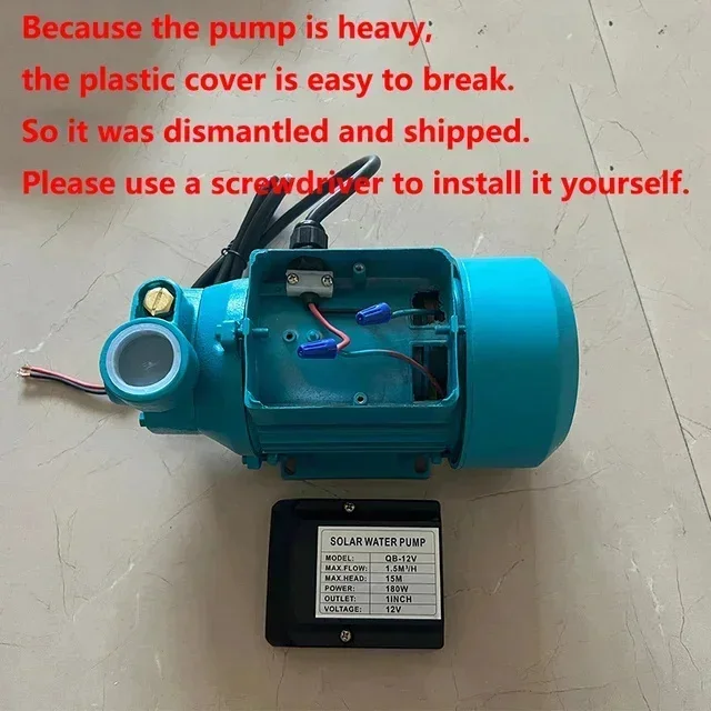 DC 12V 24V 48V Water Brushed Motor Booster QB60 High-lift Large Flow Solar Battery Self-priming Pump