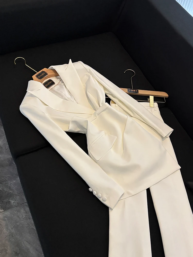 

Winter Faionable Long Sve Outerwear Set Simple Design Multicolor Slim Fit Two-Piece Suit for Women over 35 Years Old