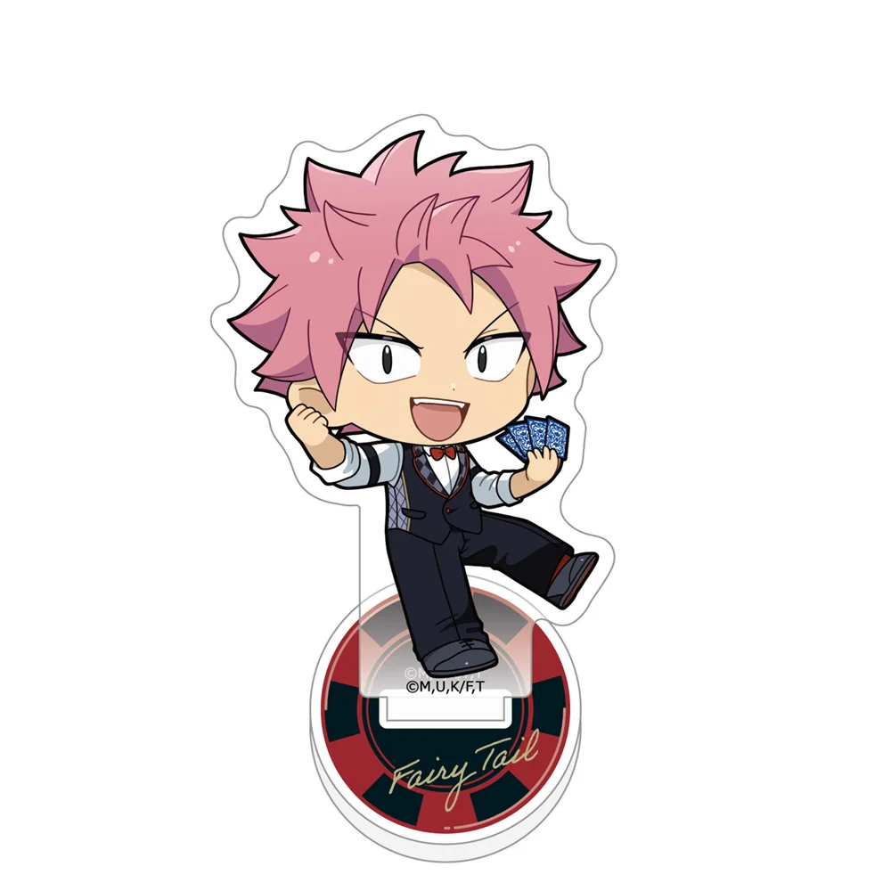 Anime Fairy Tail Natsu Dragneel 10cm Acrylic Stand Keychain Tabletop Ornament Room Decor Cosplay Figure Cute Keyring Fans Gift