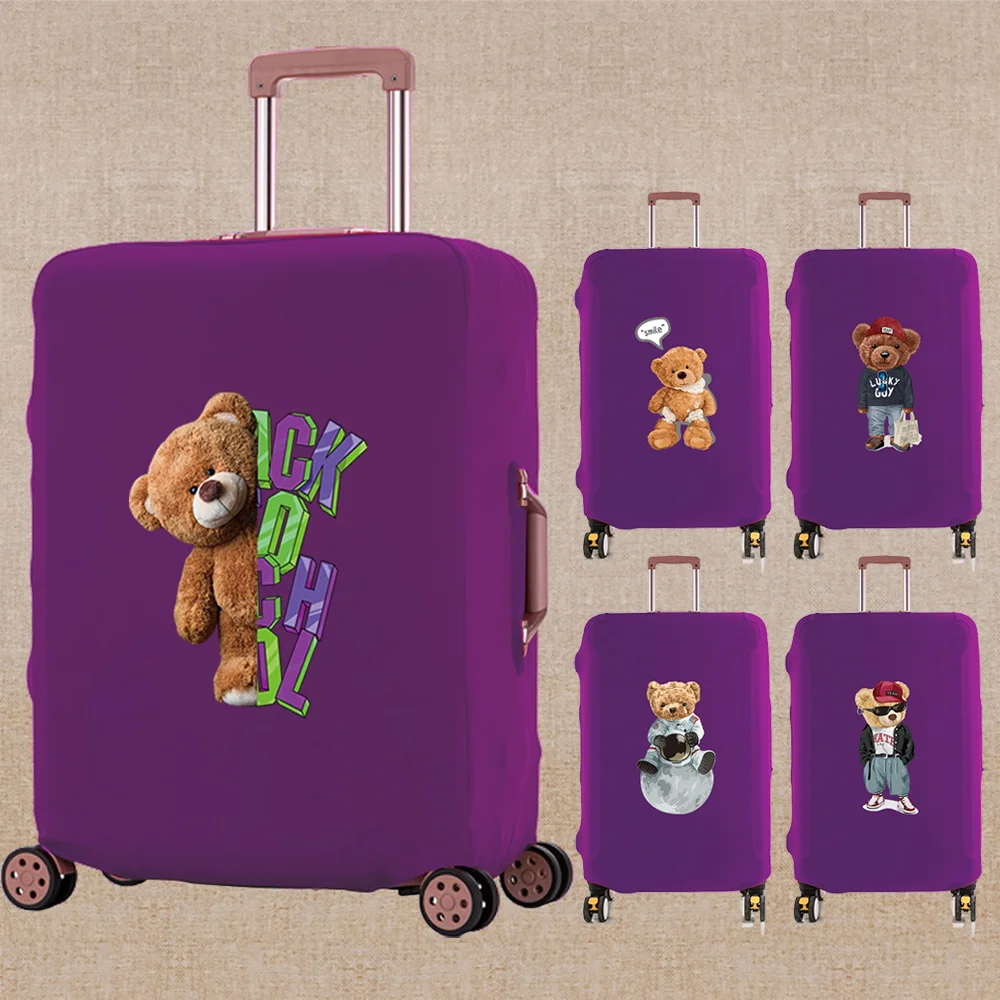 Luggage Protective Cover Suit for 18-28 Inch Bag Cute Bear Print Suitcase Dust Covers Trolley Cover Fashion Travel Accessories