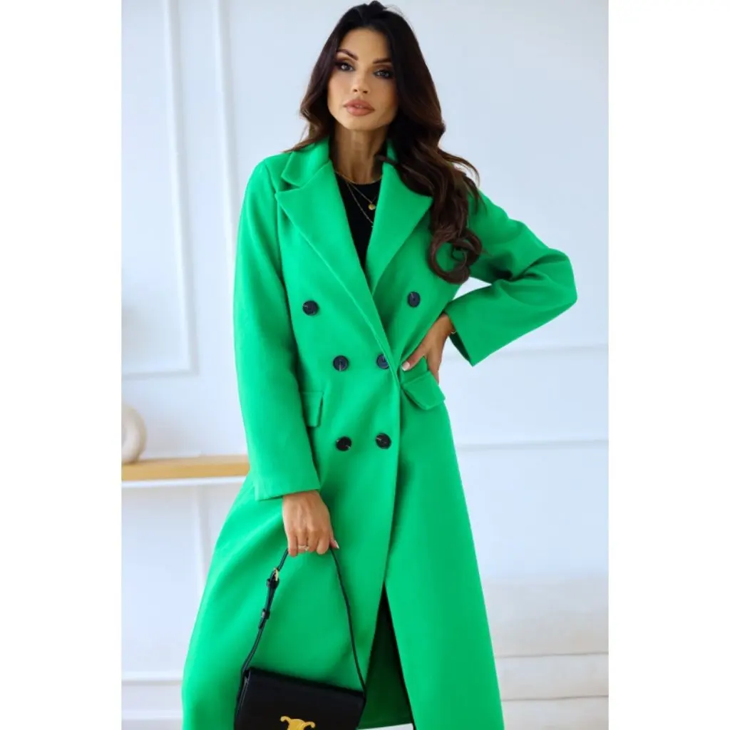 

EABY Women's Double-Breasted Long Sleeve Lapel Button Wool Coat Simple Independent Station Design Autumn Winter Collection