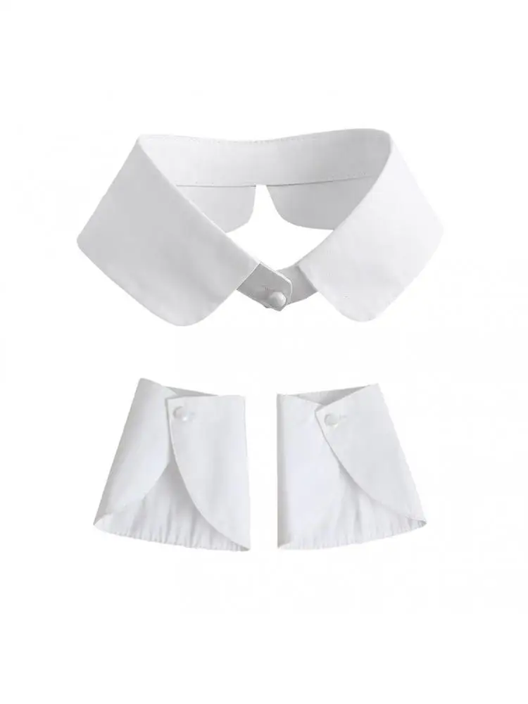 Detachable collars Women Simple Small Round Neck Pointed Collar Shirt Hand Sleeve Matching Suit Doll Decorative Buckle Single