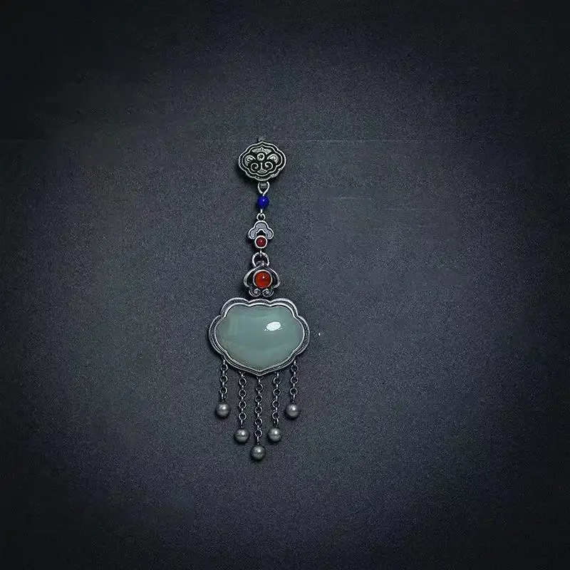 Satisfying And Detachable Chinese-Style Brooch With Tassels For Women Vintage Qipao Pendant Stylish Slanting-Collar Accessory