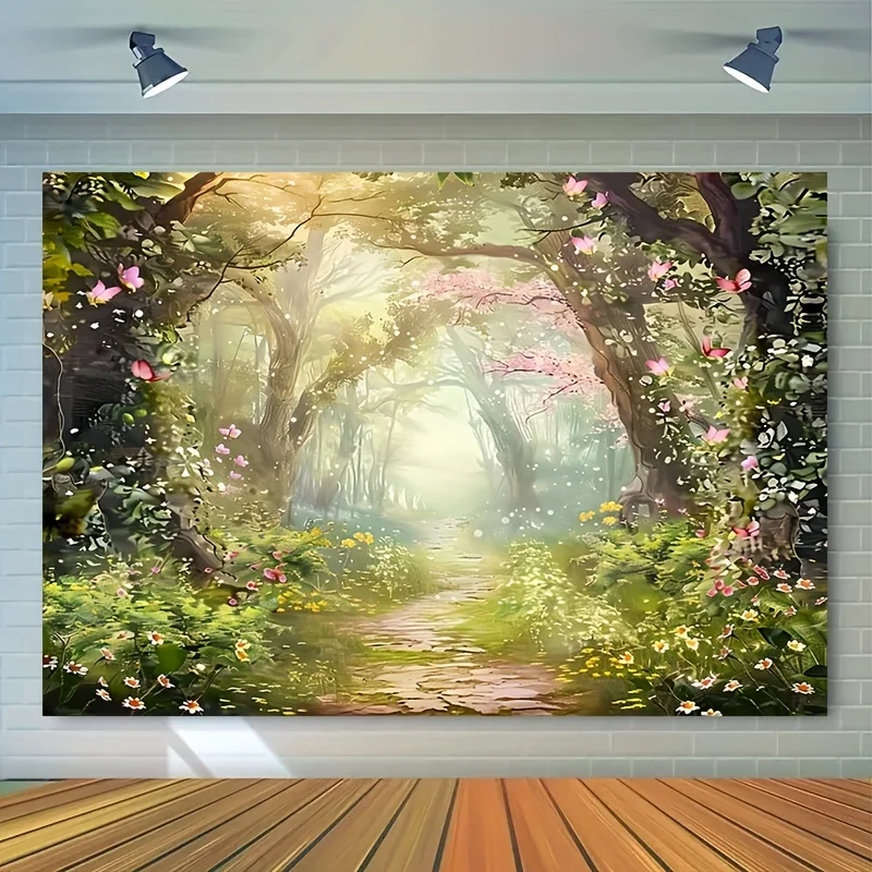 Fairy Magic Garden Polyester Banner - Versatile Party & Home Decor, Perfect For Photo Backdrops & Wall Accents