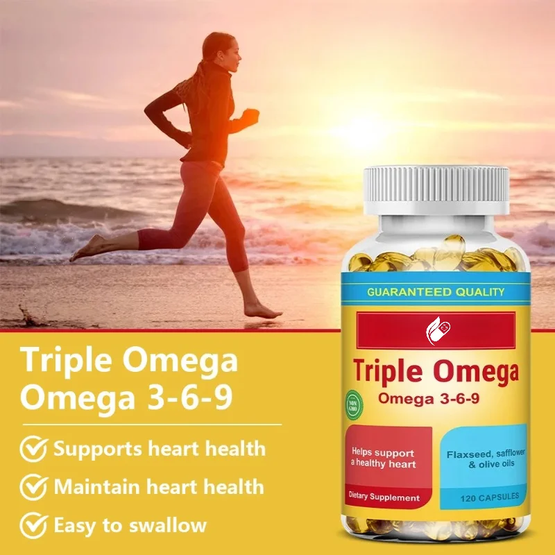 Omega 3-6-9 Capsules - Fish Oil & Plant-Based DHA Blend, Heart Brain Eye Immune Enhances Concentration Memory Support, Non-GMO