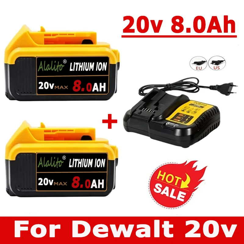 

Original 20V 8.0Ah battery For DeWalt 20 Volt Power Tool battery DCB200 DCB184 DCB203 DCB205 Replacement lithium batteie