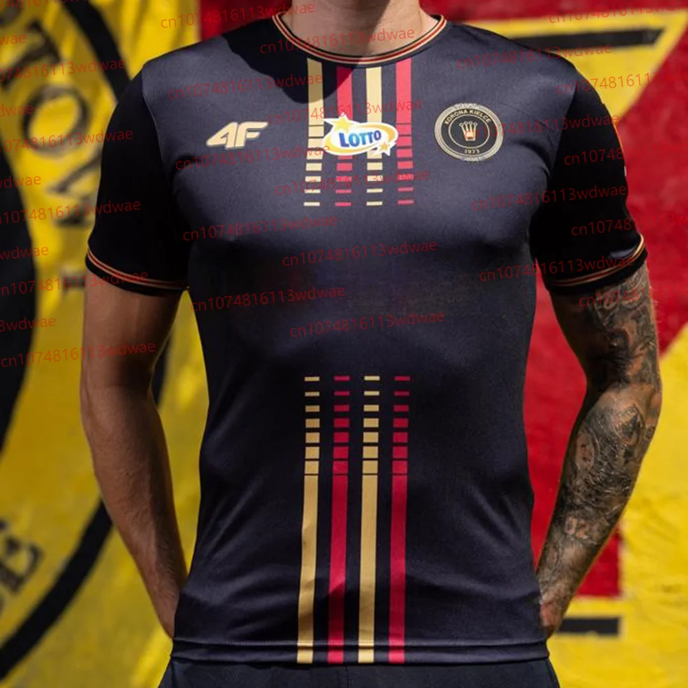 

Polish Football Jersey Men Short-sleeved T-shirt Summer Quick-drying Sportswear Korona Kielce Kit Polska 50 rocznica Kit