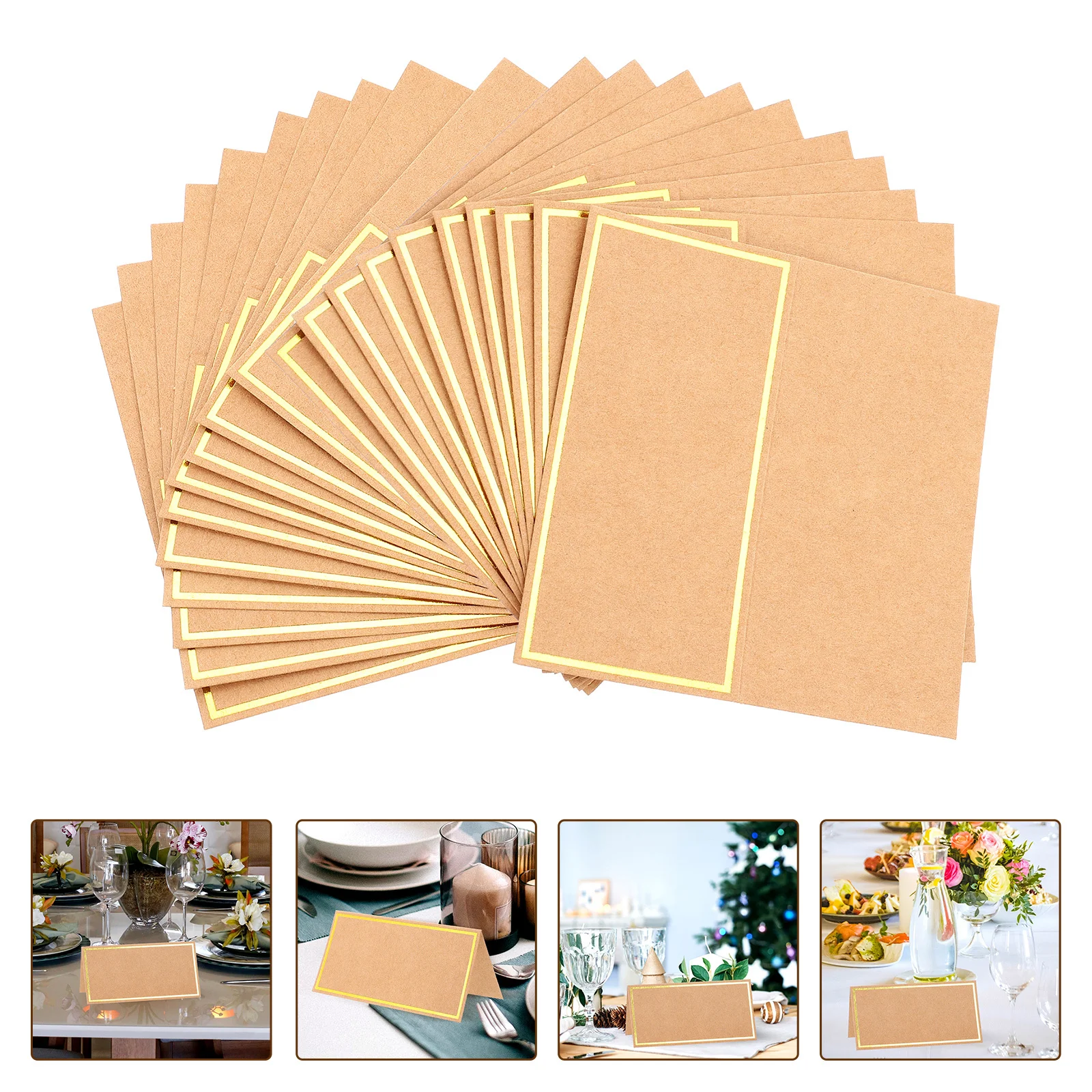 50 Pcs Wedding Signs Blank Bronzing Seat Card Table Place Cards for Seating Banquet Decor