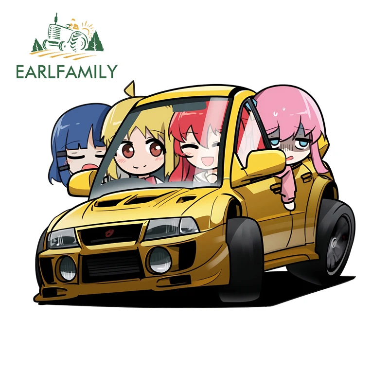 EARLFAMILY Hitori Gotoh Autoaufkleber, kreative, lustige Cartoon-Scooter-Aufkleber, schöne, hochwertige Aufkleber zur Abdeckung von Kratzern