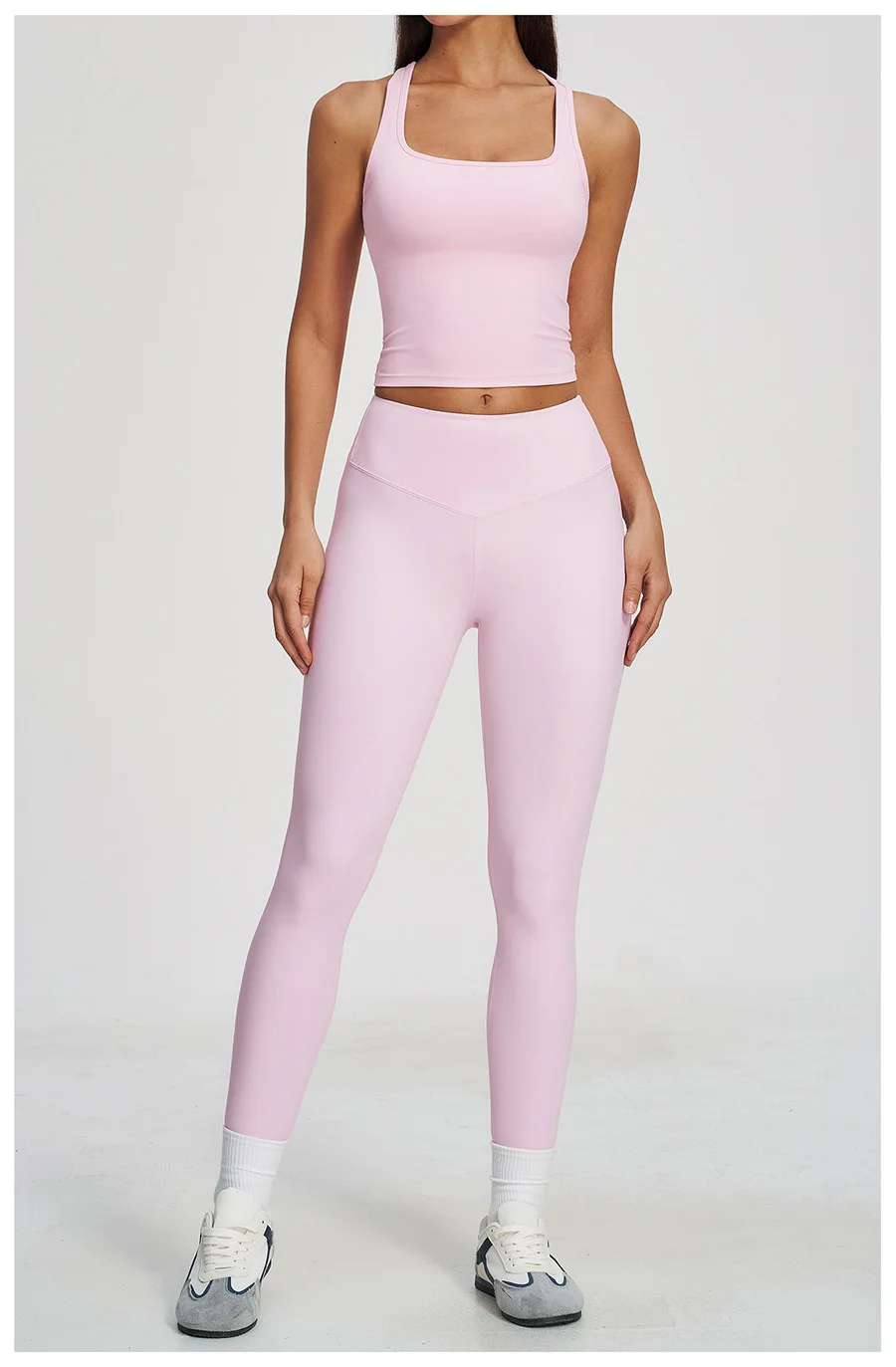 Yoga-Set 2-teilig Damen Fitness Sportbekleidung Naked Feel Sport-BH Gym Laufhose Po-Formende Leggings Workout-Outfit Activewear – Detail 12
