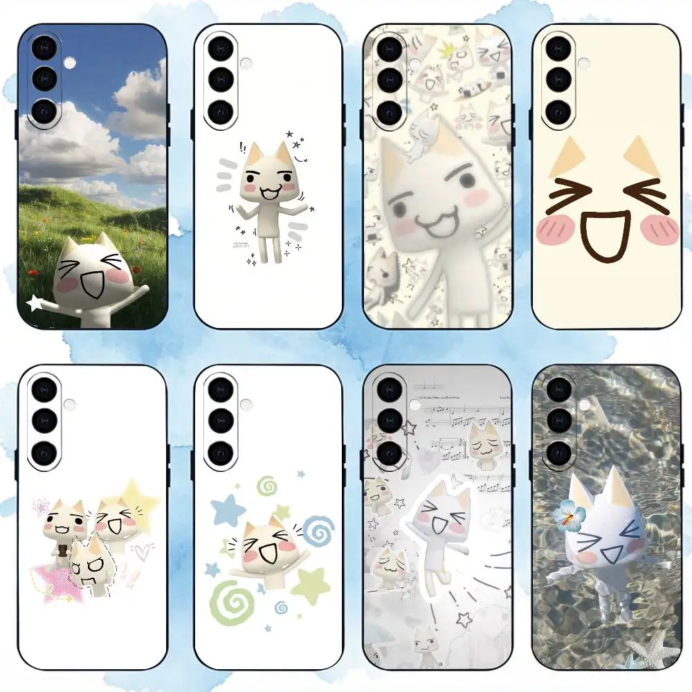 INS Cute Toro Cat gift Phone Case For Samsung Galaxy A73,A72,A71,A70,A53,A52,A51,Others Soft Black Cover