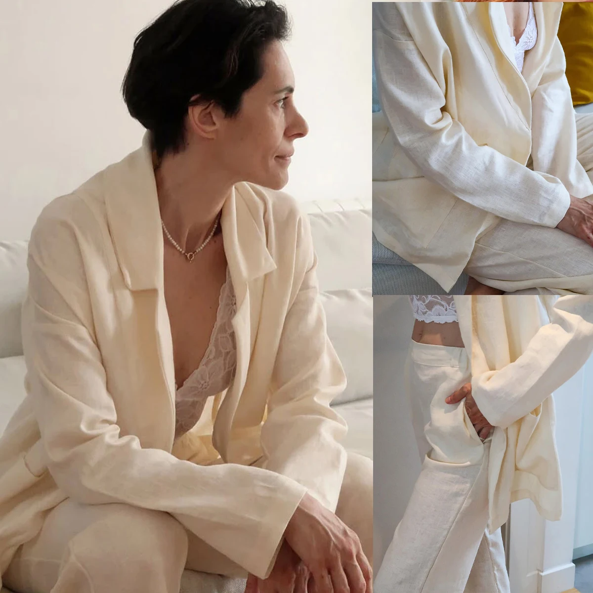 Elegant ผู้หญิงอย่างเป็นทางการฤดูร้อนชุดชุด Peaked Lapel เสื้อแจ็คเก็ตและกางเกงสําหรับหญิง 2 ชิ้นชุดที่กําหนดเอง