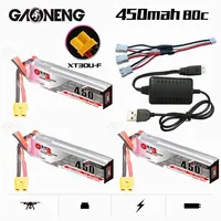 GNB 7.6V 2S 450Mah 80C/160C HV Lipo Battery +Charger XT30U-F Plug for iFlight CineBee Happymodel Crux3 BetaFPV FPV Racing Drone