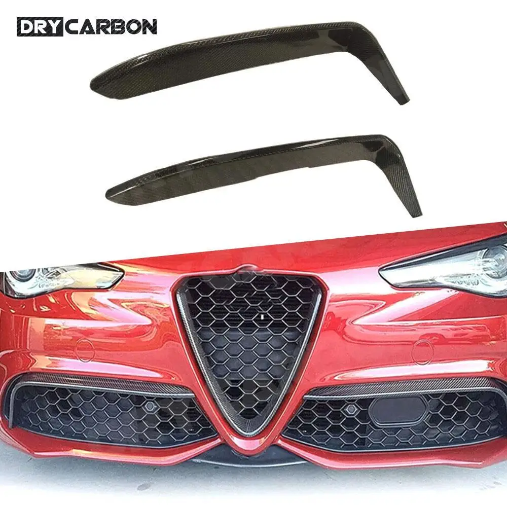 

Carbon Fiber Front Fog Lamp Frame Trim Strips Kits For Alfa Romeo Giulia Sedan 2015-2020 Foglamp Frame Trims Body Kits
