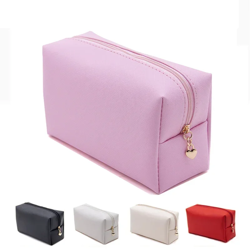 Girls Cosmetic Bag for Makeup PU Leather Make Up Organizer Case Handbag Women Travel Toiletry Storage Pouch Make Up Case