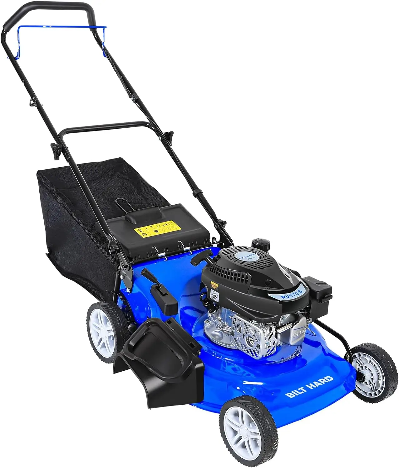 

21 Inch Lawn Mower Gas Powered, 4-Cycle 170cc Engine, 3-in-1 Push Lawnmower with Bagging, Mulching & Side Discharge