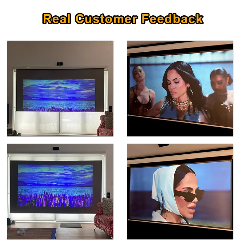 Electric Motorized 120inch Projector Screen Wall Mount In-Ceiling Photonic Grey ALR Screen 4K Projection for Normal Projectors