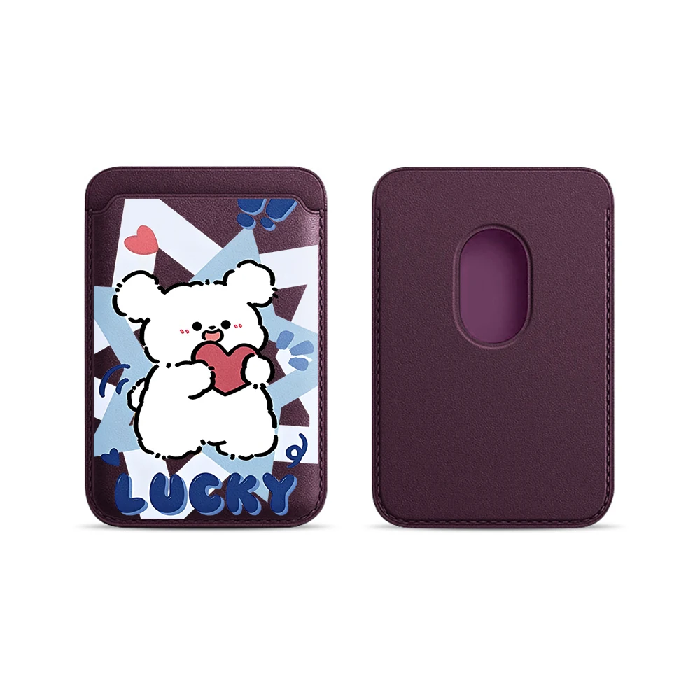 Lucky Puppy Leder-Kartenetui Handyhülle Kartenhalter für Magnetische Hülle Geeignet für alle iPhone Magsafe Karten-Handy-Rückseiten-Taschen – Detail 15