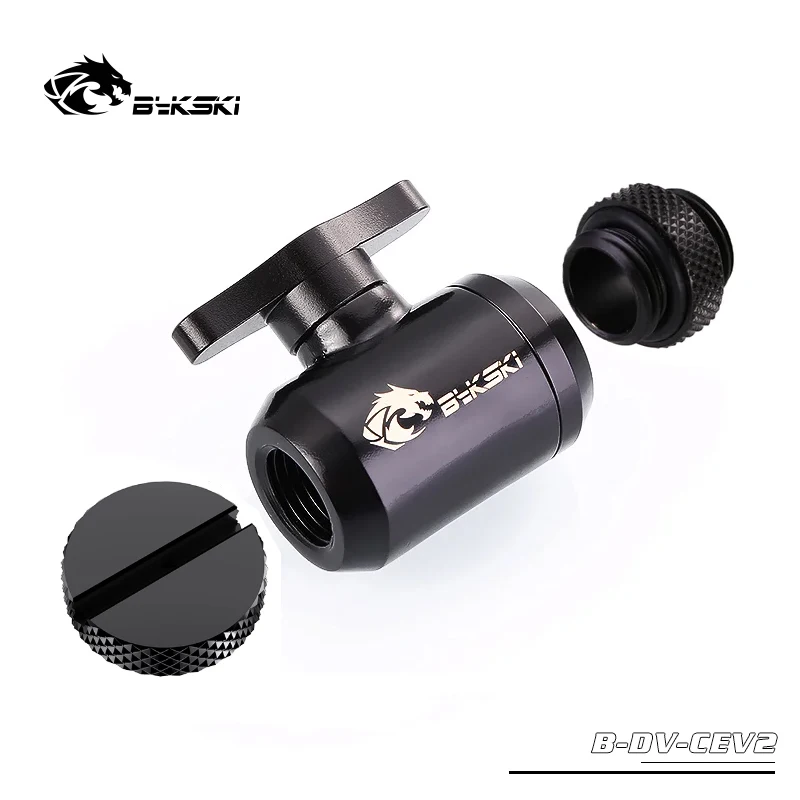 BYKSKI Water Cooler Cooling System Fitting G1/4 Thread Double Female / Switch+Glug+Male to Male Fitting Black/Red/Blue/Glod