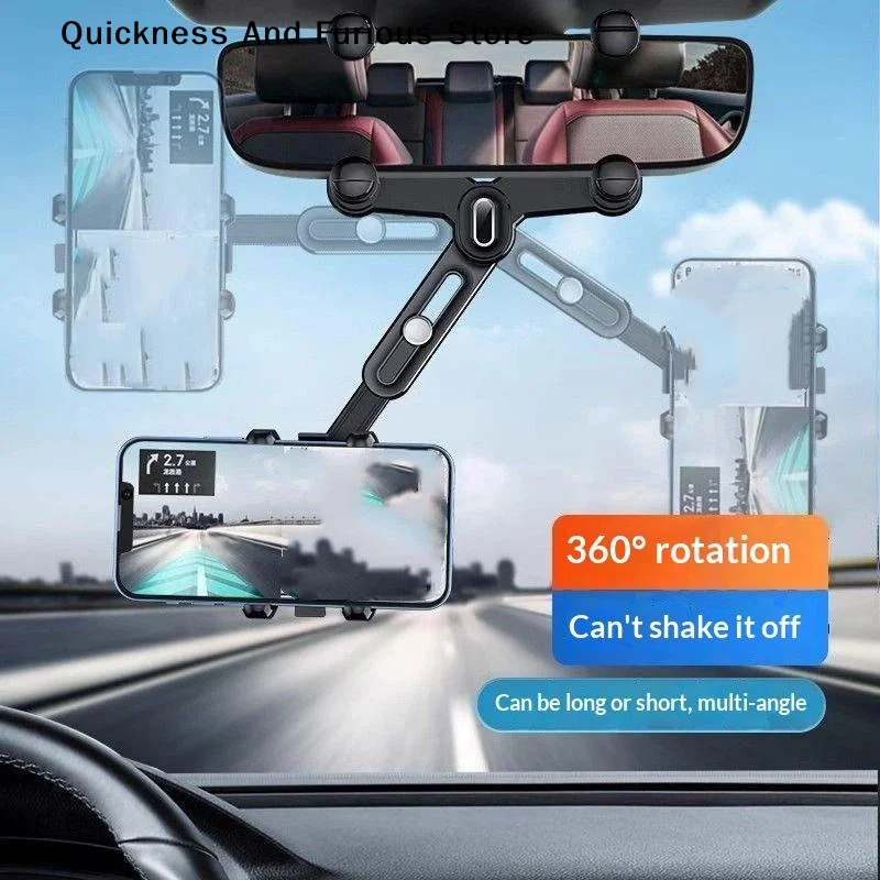 1Pcs Rearview Mirror Phone Holder For Car Retractable Multifunctional Rear View Mirror Phone Holder Universal Mount Car Phone H