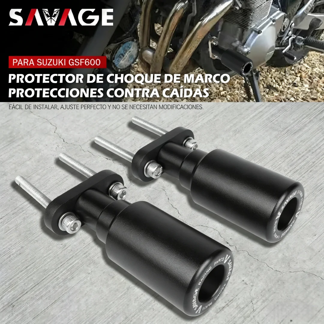 SAVAGE Protector de Chasis Slider Anti Choque para SUZUKI GSF 600/GSF600S Bandit - Protección Contra Caídas Pad Anti Choc del Motor Accesorios de Moto