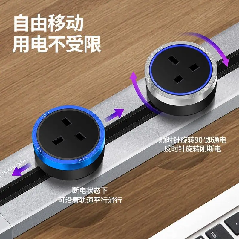 Stopkontak Rel Pabrik Standar Inggris, Papan Kabel Multi-Lubang Portabel, Steker Baris, Pengukur Arus Rumah Tangga, Arus Terukur 200A