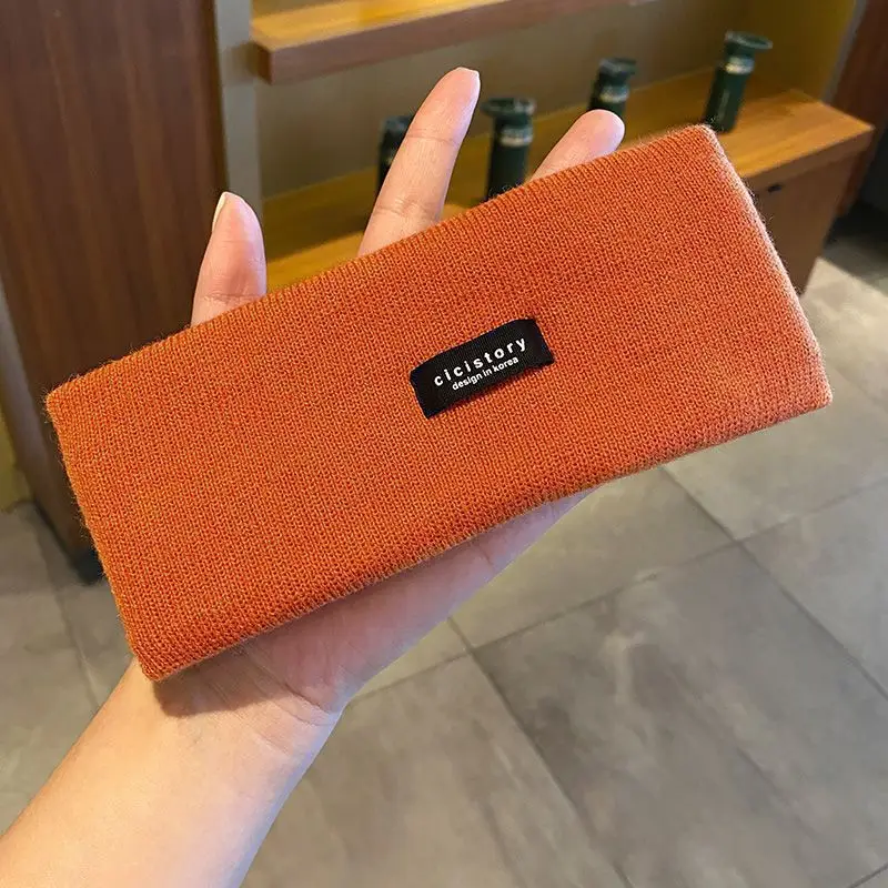 

1pc Unisex Fashion Versatile Winter Broadside Headband Solid Color Knitted Warm Headwrap Elastic Sports Hair Bands For Hair Acce