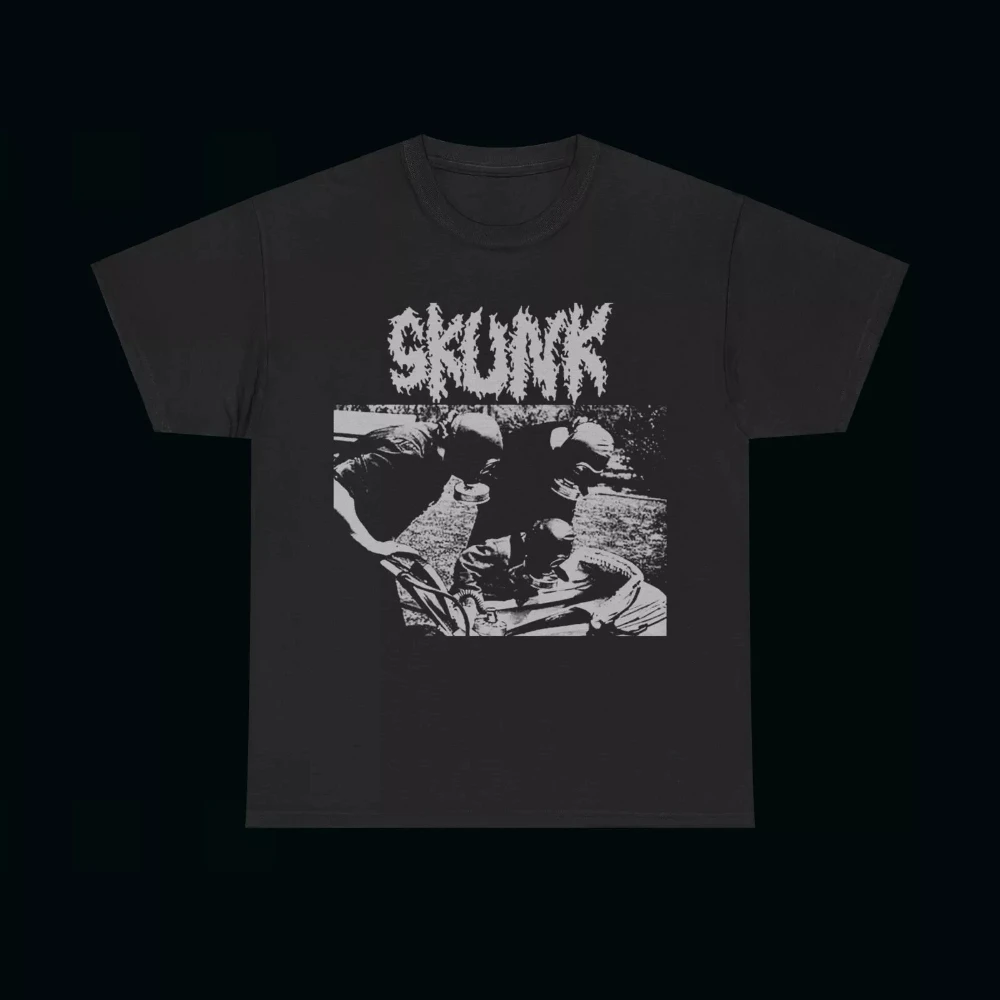 Skunk Grindcore T-shirt, Crust Punk Vintage Dystopia Disrupt Agathocles Warsore Gothic Street Style Printed T-shirt