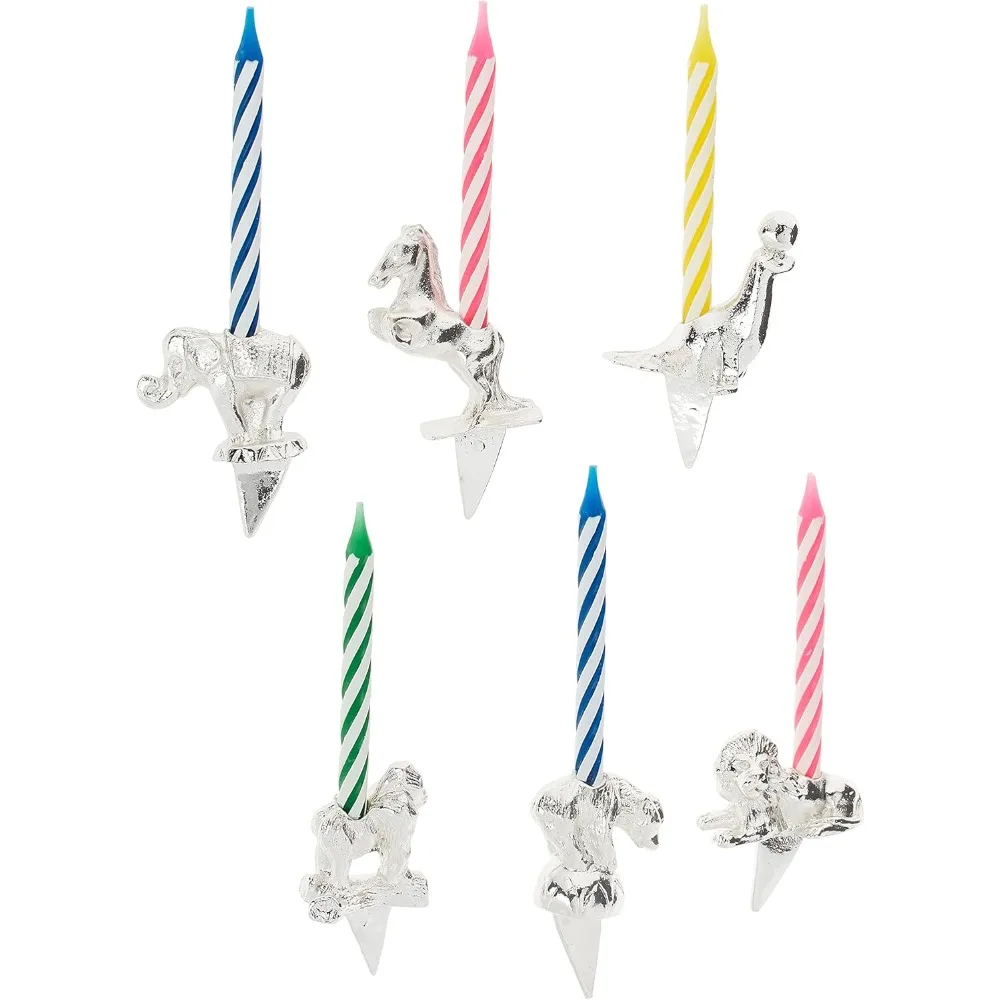 

Reed & Barton Let's Celebrate 6Pc Circus Animals Candles, 0.50 LB, Multi, 6 Count Candle Holders