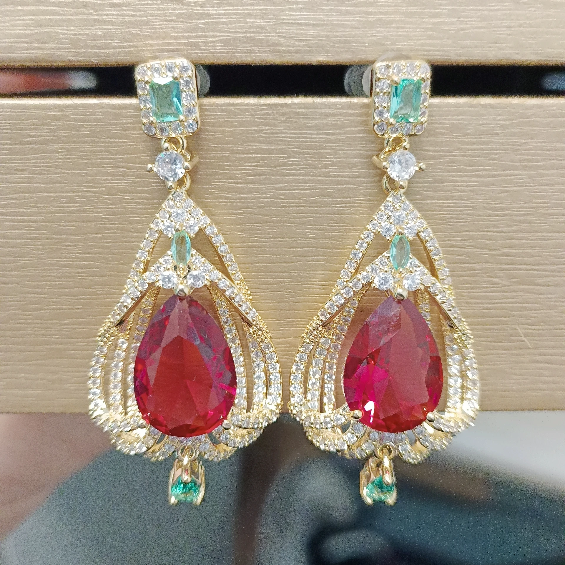 Bilincolor Zircon Light Luxury Super Fashion Charming  Earrings for  Wedding or Party