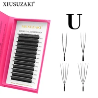 Extensiones de pestañas XIUSUZAKI en forma de U YY 3D 4D 5D W, nuevo estilo, extensión de pestañas U/W, ventiladores de volumen prefabricados de visón, pestañas postizas