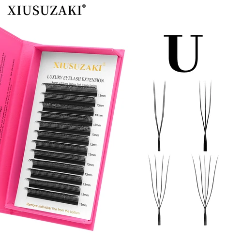 Extensiones de pestañas XIUSUZAKI en forma de U YY 3D 4D 5D W, nuevo estilo, extensión de pestañas U/W, ventiladores de volumen prefabricados de visón, pestañas postizas